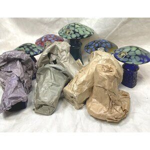 6 Bo Borgstrom Åseda Ebeling Reuss Blown Glass Mushrooms 3-6.5 Inch Reseller Lot